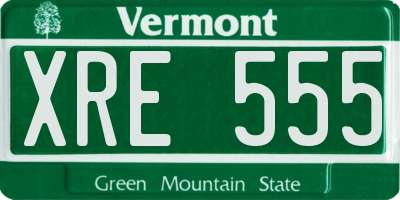 VT license plate XRE555