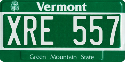 VT license plate XRE557