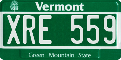 VT license plate XRE559
