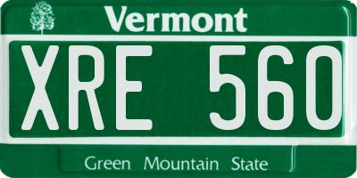 VT license plate XRE560