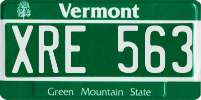 VT license plate XRE563