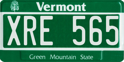 VT license plate XRE565