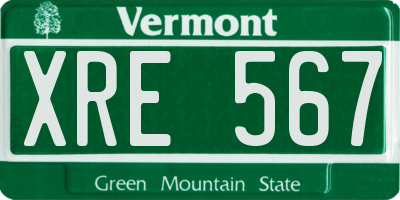 VT license plate XRE567