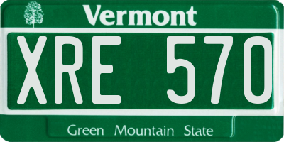 VT license plate XRE570