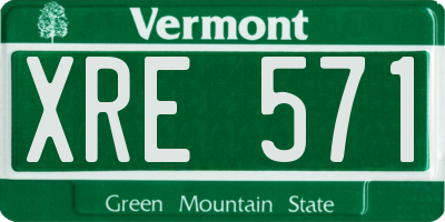 VT license plate XRE571