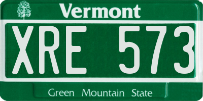 VT license plate XRE573