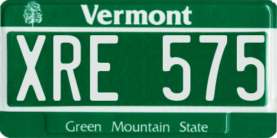 VT license plate XRE575