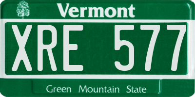 VT license plate XRE577