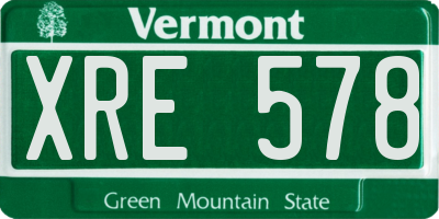 VT license plate XRE578