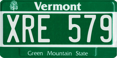 VT license plate XRE579