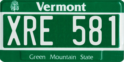 VT license plate XRE581