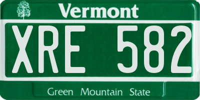 VT license plate XRE582