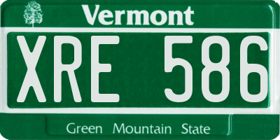 VT license plate XRE586