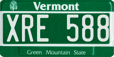 VT license plate XRE588