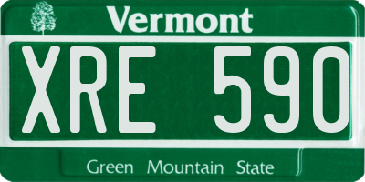 VT license plate XRE590