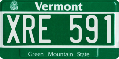 VT license plate XRE591