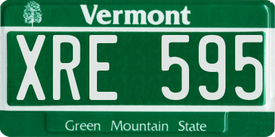VT license plate XRE595