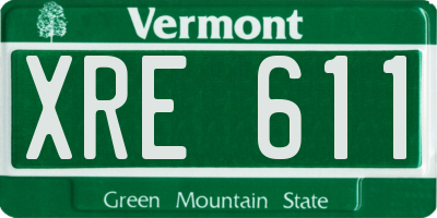 VT license plate XRE611