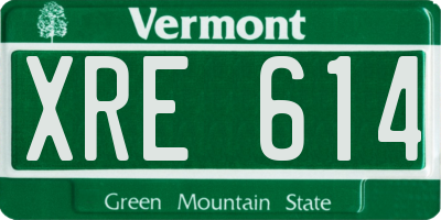 VT license plate XRE614