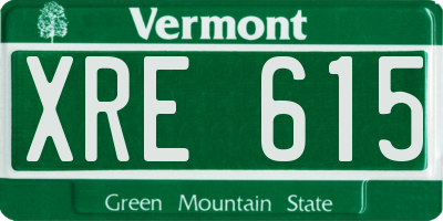 VT license plate XRE615