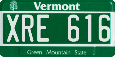VT license plate XRE616