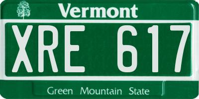 VT license plate XRE617