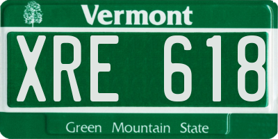 VT license plate XRE618