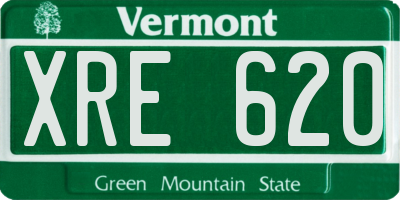 VT license plate XRE620