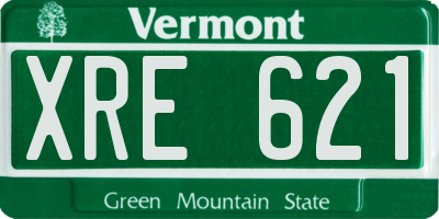 VT license plate XRE621