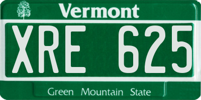VT license plate XRE625