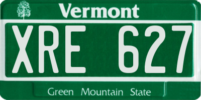 VT license plate XRE627