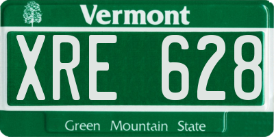VT license plate XRE628
