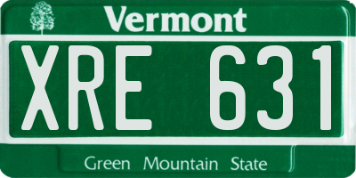 VT license plate XRE631