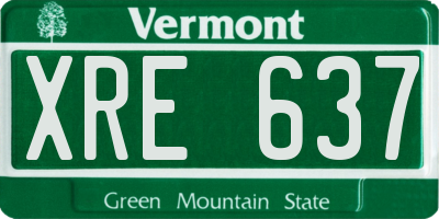 VT license plate XRE637