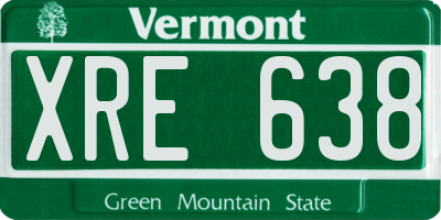 VT license plate XRE638