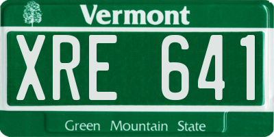 VT license plate XRE641