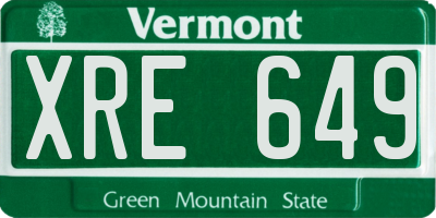 VT license plate XRE649