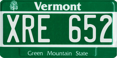 VT license plate XRE652