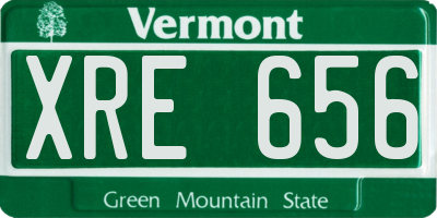 VT license plate XRE656