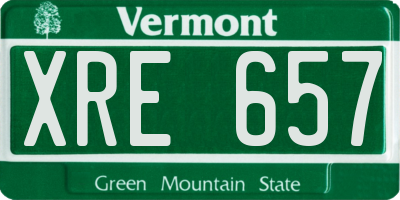 VT license plate XRE657