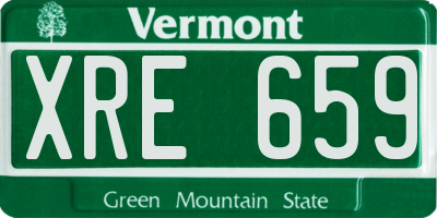 VT license plate XRE659