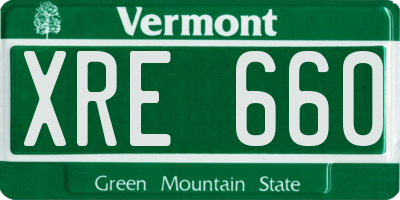 VT license plate XRE660