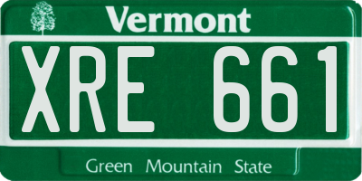 VT license plate XRE661