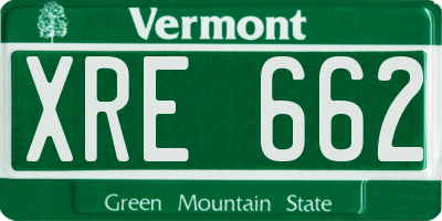 VT license plate XRE662