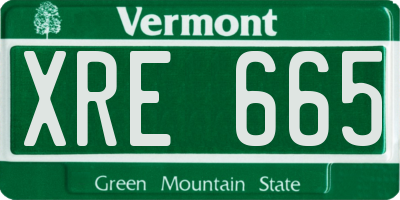 VT license plate XRE665