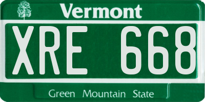 VT license plate XRE668