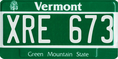 VT license plate XRE673