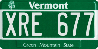 VT license plate XRE677