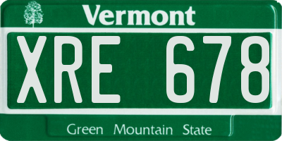 VT license plate XRE678