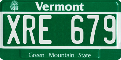 VT license plate XRE679